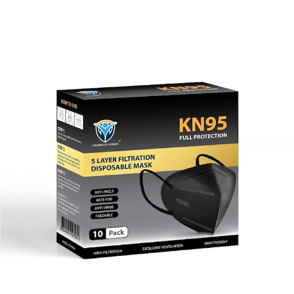 10Pcs KN95 N95 Disposable Face Mask -Black