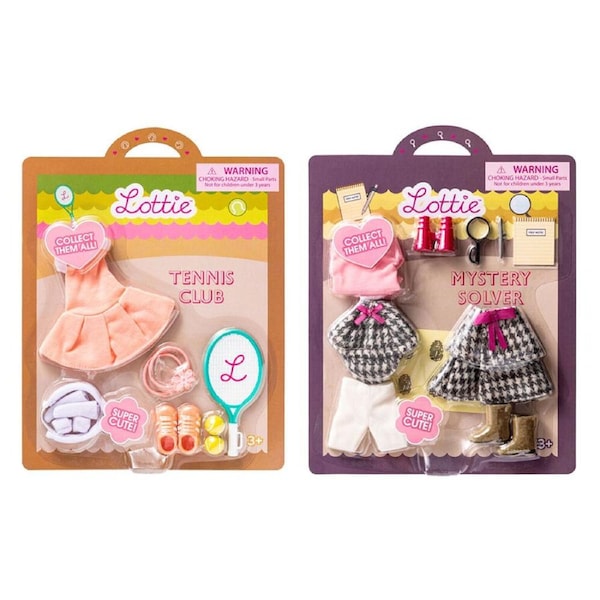 Lottie Tennis Club/Mystery Solver Outfit For Girl Dolls Toy Combo Set 3y+