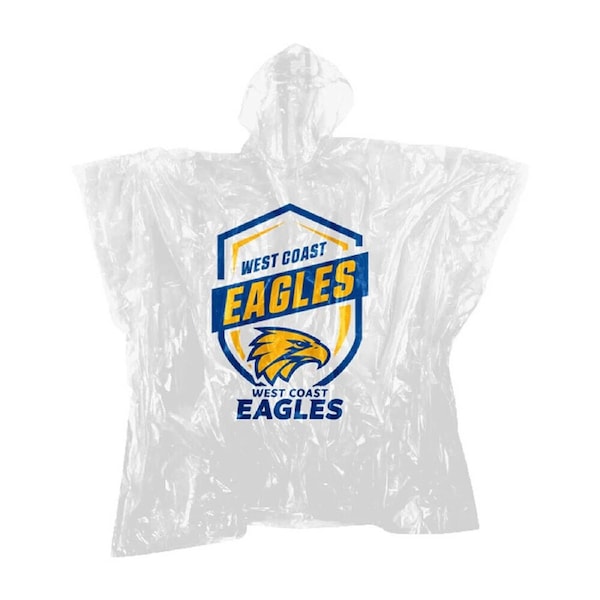 AFL Poncho - West Coast Eagles - Plastic Rain Coat - OSFM