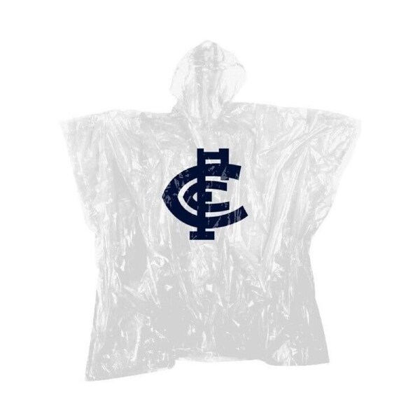 AFL Poncho - Carlton Blues - Plastic Rain Coat - OSFM