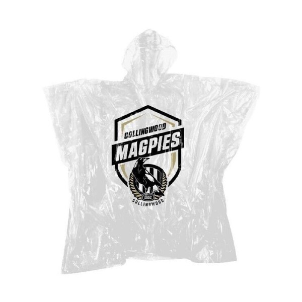 AFL Poncho - Collingwood Magpies - Plastic Rain Coat - OSFM