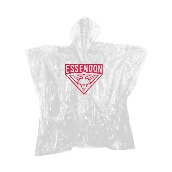 AFL Poncho - Essendon Bombers - Plastic Rain Coat - OSFM