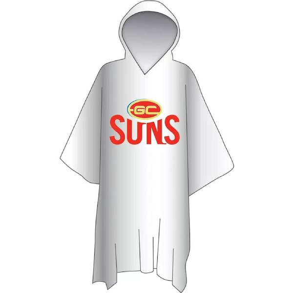 AFL Poncho - Gold Coast Suns - Plastic Rain Coat - OSFM