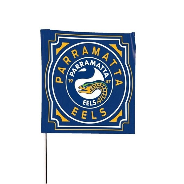 NRL Square Flag - Paramatta Eels - Supporter Flag With Pole - 70 x 70cm