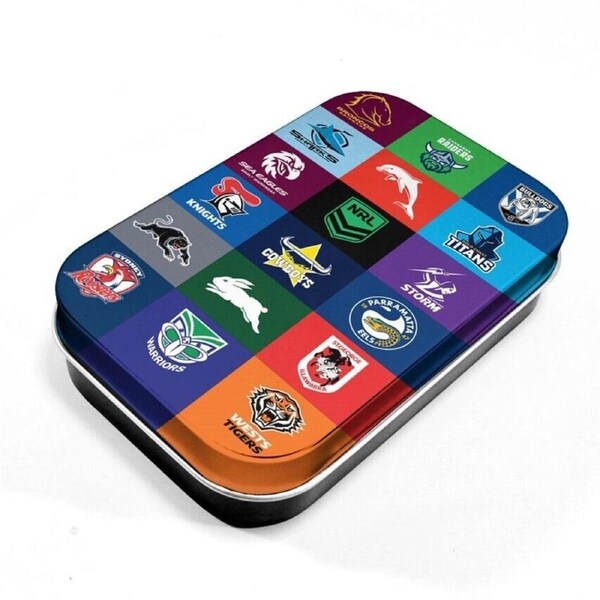 NRL All Team Playing Card Tin - Playing Card Case - Team Logo Tin