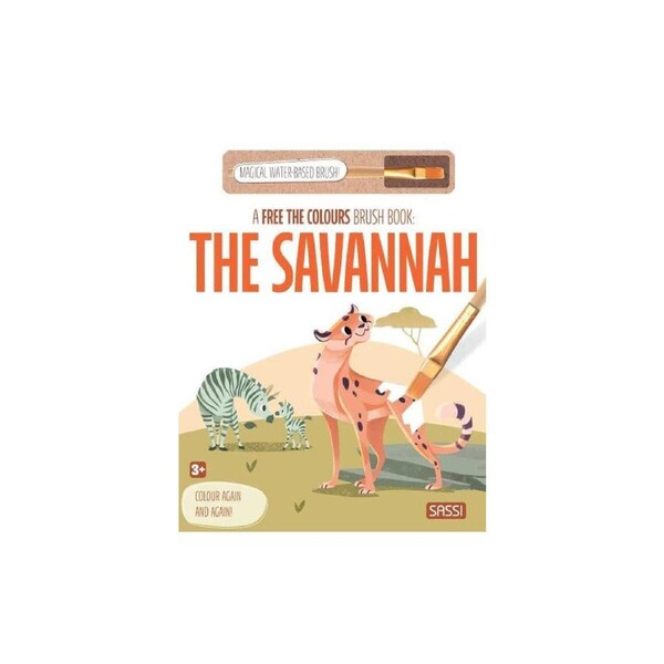 Sassi Free the Colours Reusable Paint Brush Kids Book The Savannah 3y+