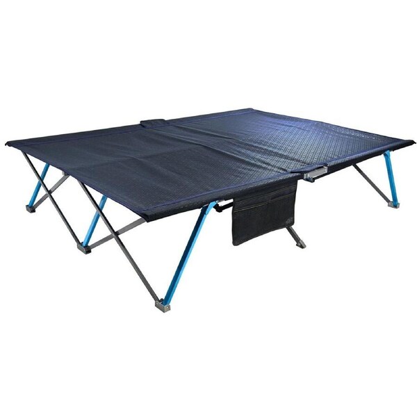 Quest Fast Bed 145 Queen Size Quick Set-up Camping Folding Bed Strecher Blue