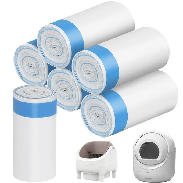 Advwin 100 Count Cat Litter Box Liner Bags Drawstring Heavy Duty Cat Litter Waste Receptacles Bags