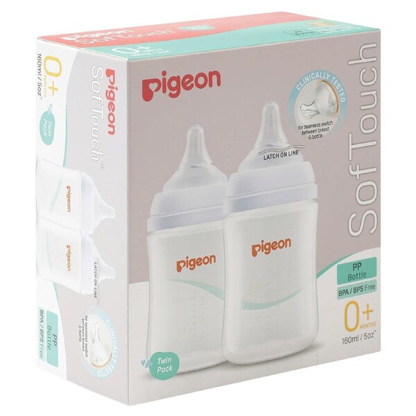 Pigeon Softouch PP Bottle 0M+ 160ml Twin Pk
