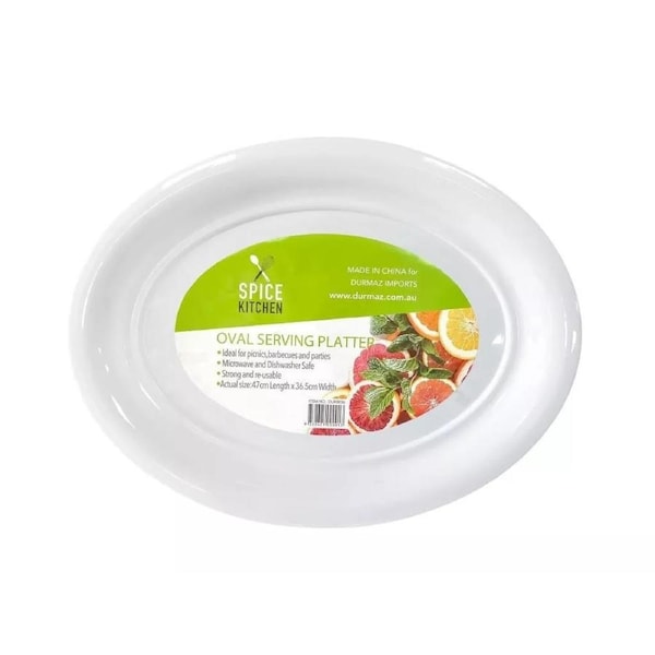 10 x Plastic Oval Serving Trays 47x36.5cm Food Sandwich Dinner Platter Wedding Party Events