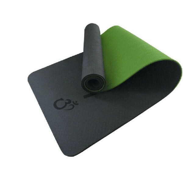 Yoga Mat Pad Exercise Fitness Pilates Non Slip Dual Layer Eco Friendly Mat Black