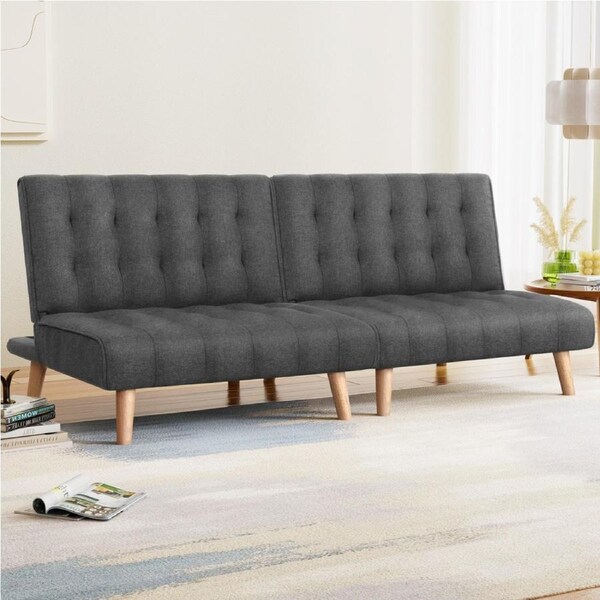 Artiss 2x Sofa Bed Couch Single Seater Fabric Grey