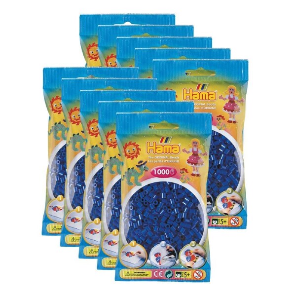 10x 1000pc Hama Bead&nbsp;Bags Kids DIY Building Activity Art/Craft Toy Blue 5y+