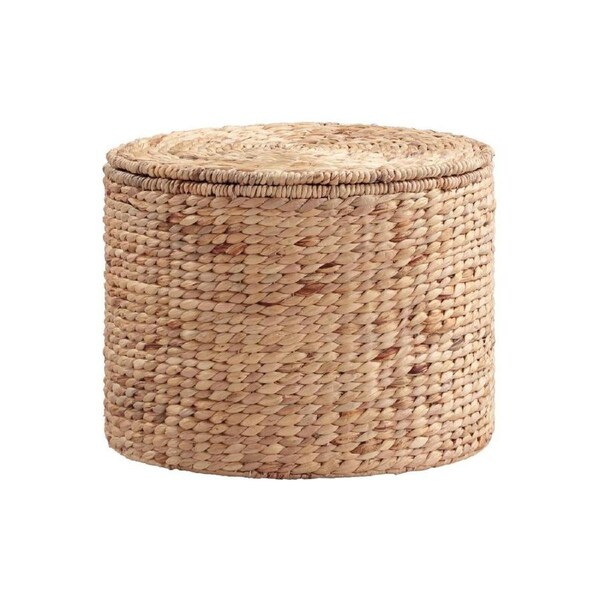Millie Storage Ottoman Pouf Footrest Round Woven
