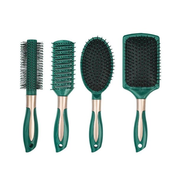 Beakey 4 Pcs Hair Brush Anti Static Massage Oval Comb for Women Men-Green L