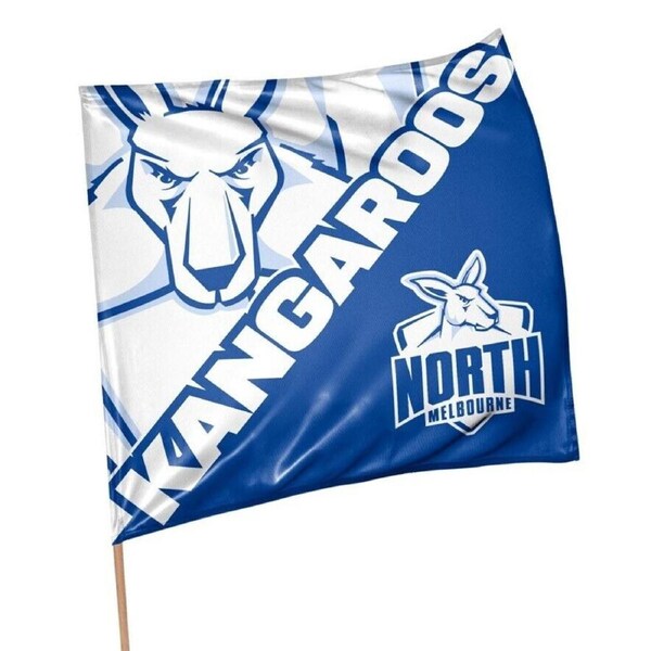 AFL Square Flag - North Melbourne Kangaroos - Supporter Flag & Pole - 70 x 70cm