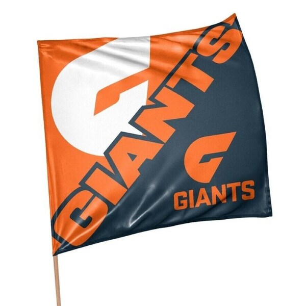 AFL Square Flag - GWS Giants - Supporter Flag With Pole - 70 x 70cm