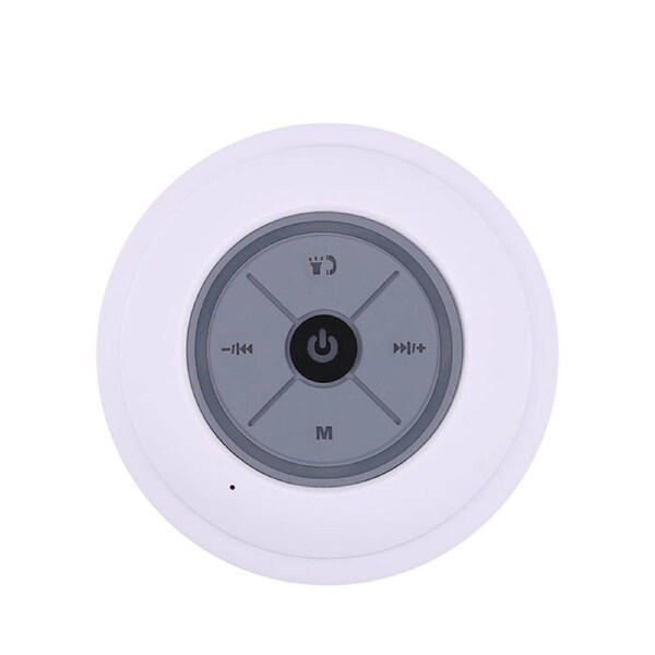 Catzon Mini Bluetooth Shower Speaker with LED Light and Suction Cup-White