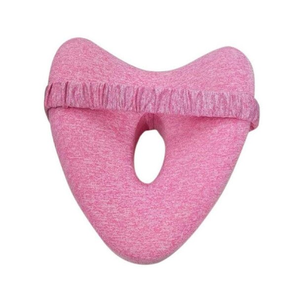 Catzon Leg Pillow for Side Sleepers Memory Foam with Washable Cover-Pink