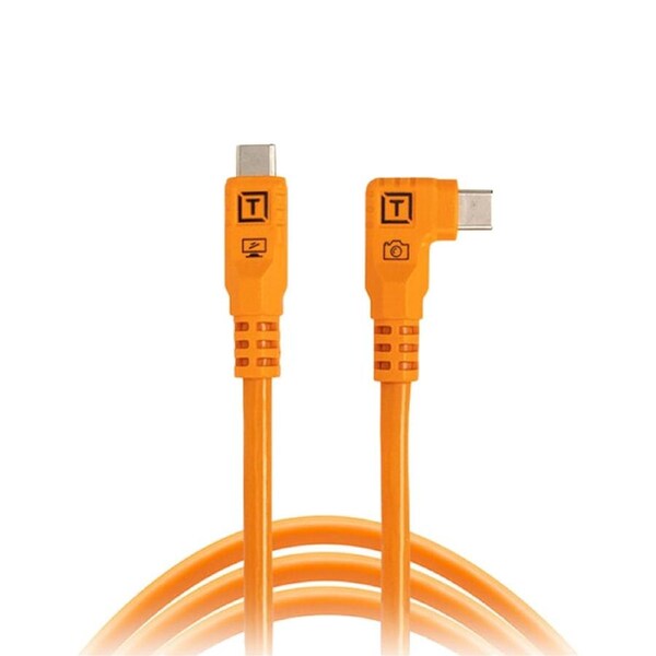 Tether Tools TetherPro 10G USB-C to USB-C Straight to Right - 1.8m - Orange
