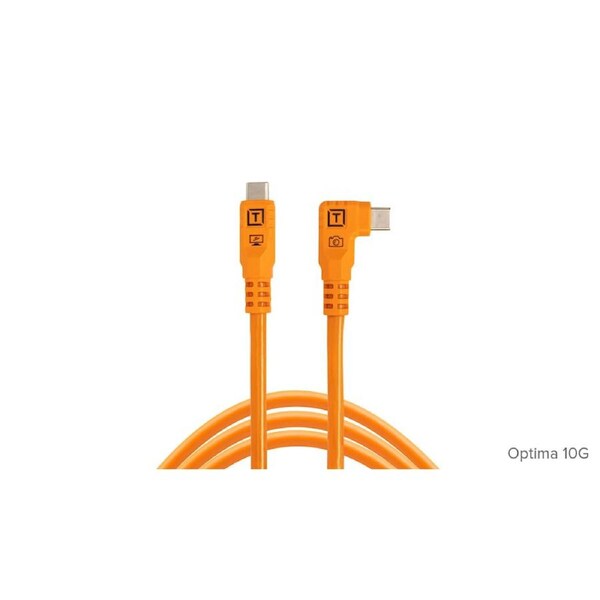 Tether Tools TetherPro 10G USB-C to USB-C Straight to Right - 3m - Orange
