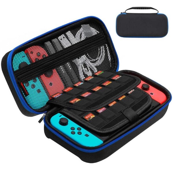 Catzon Carry Case Hard Shell Compatible with Nintendo Switch/Switch OLED-Blue