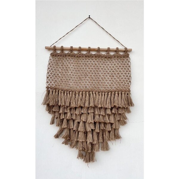 Dilli Handcrafted Macram? Wall Hanging with Jute Fringes