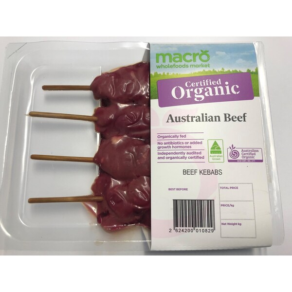 Macro Organic Beef Kebabs 320g - 450g
