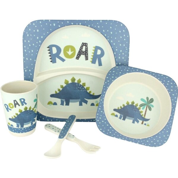 Frankie & Me Dinosaur Bamboo Fibre Kids Tableware Set (5 Pieces)