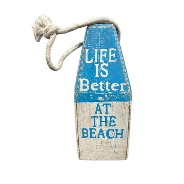 Willow & Silk Wooden 30cm Handmade Green Nautical House Door Stop