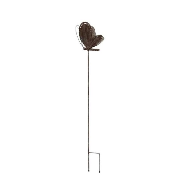 Willow & Silk Metal 115cm Rustic Brown Butterfly Garden Stake