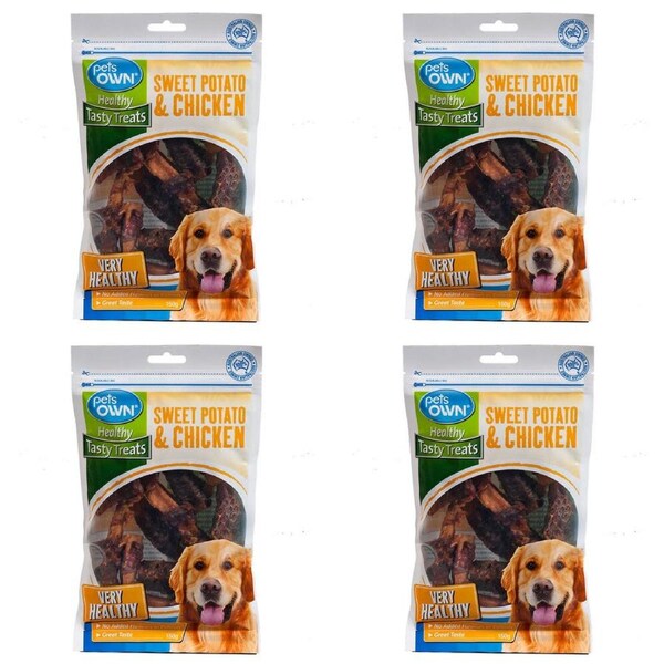 4PK Pets Own Sweet Potato & Chicken Healthy Tasty Dog/Pet Treats/Food 150g