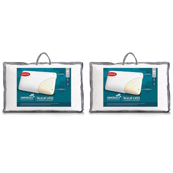 2PK Tontine 40x60cm Comfortech Talalay Latex Cotton Pillow Medium Height Home