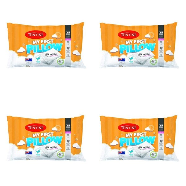 4PK Tontine 46x72cm Im Your First Extra Soft Cotton Pillow Kids 2-5yrs WHT