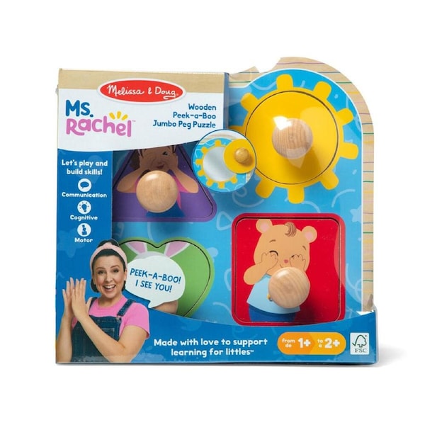 4pc Melissa & Doug Ms. Rachel Jumbo Knob Wooden Puzzle 27cm Kids Toy 2y+