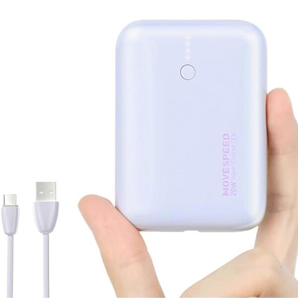 MOVE SPEED Mini Cute Charger Power Bank 10000mAh 22.5W - Purple