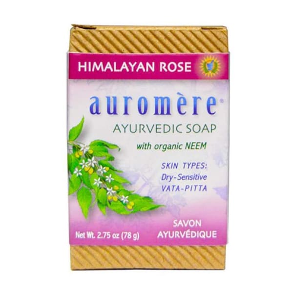 Auromere Ayurvedic Neem Soap Himalayan Rose 78g