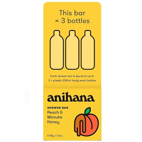 Anihana Solid Shower Bar Peach & Honey 80g