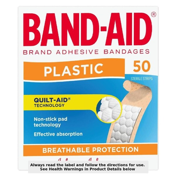 Band-Aid Plastic Strips 50 Pack