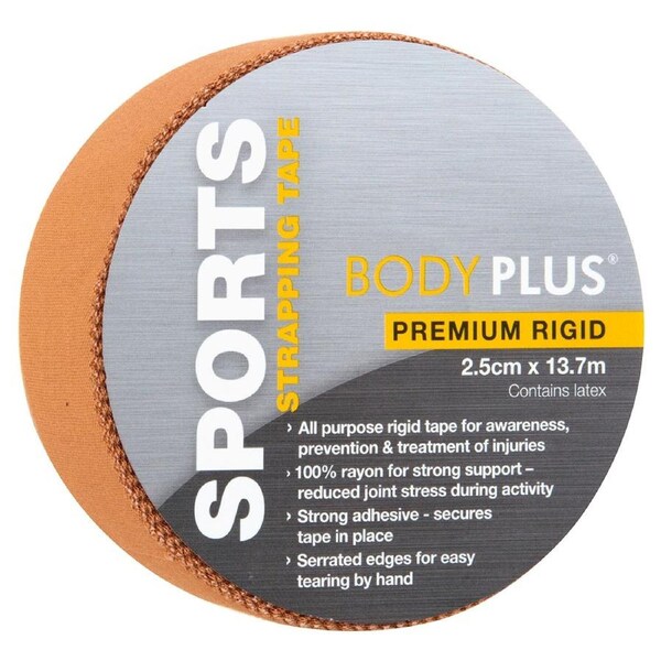 Body Plus Premium Rigid Sports Strapping Tape 2.5cm x 13.7m