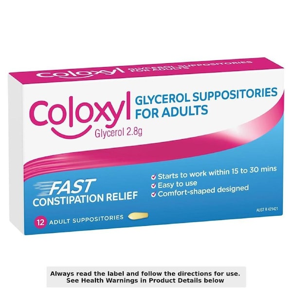 Coloxyl Adult Glycerol Suppositories 12 x 2.8g