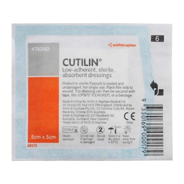 Cutilin Low Adherent Wound Pad 5cm x 5cm Single by Smith & Nephew