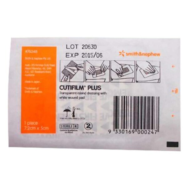 Cutifilm Plus Waterproof Dressing White 7.2cm x 5cm Single by Smith & Nephew