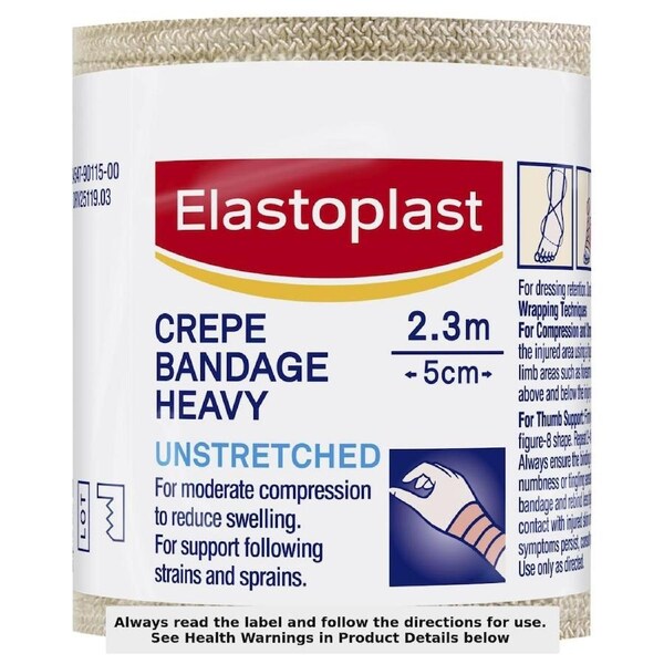 Elastoplast Heavy Weight Crepe Bandage Unstretched 5cm x 2.3m Roll
