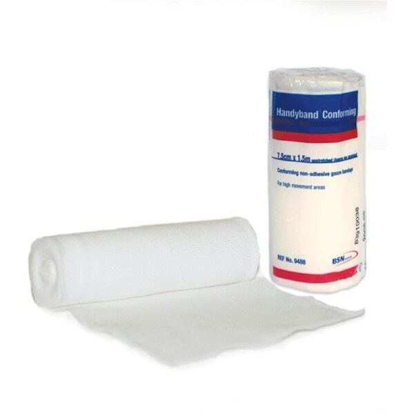 Handyband Conforming Gauze Bandage White 7.5cm x 1.5m