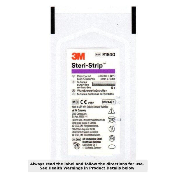 Nexcare SteriStrip Skin Closures 3mm x 75mm White - 5 Strips