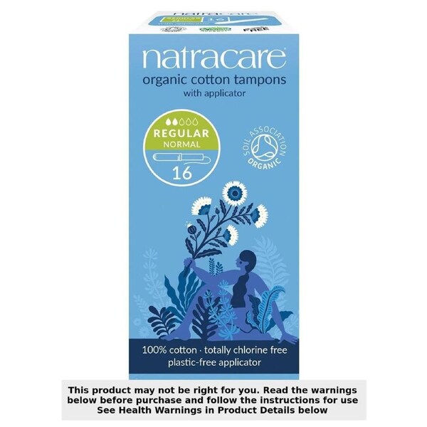 Natracare Organic Cotton Tampons & Applicator Regular 16 Pack