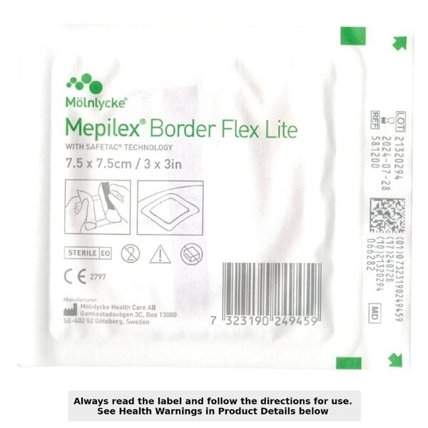 Mepilex Border Flex Lite Wound Dressing 581200 7.5cm x 7.5cm Single