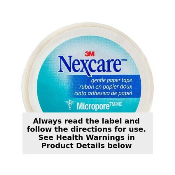 Nexcare Micropore Gentle First Aid Paper Tape White 25.4mm x 9.14m 1 Roll