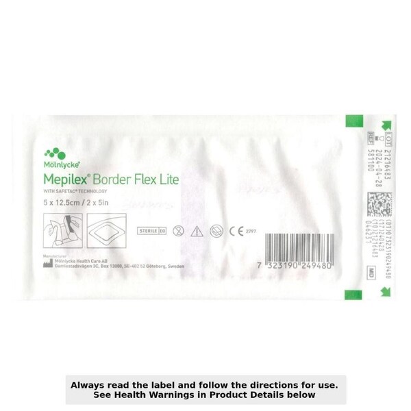 Mepilex Border Flex Lite Wound Dressing 5cm x 12.5cm Single